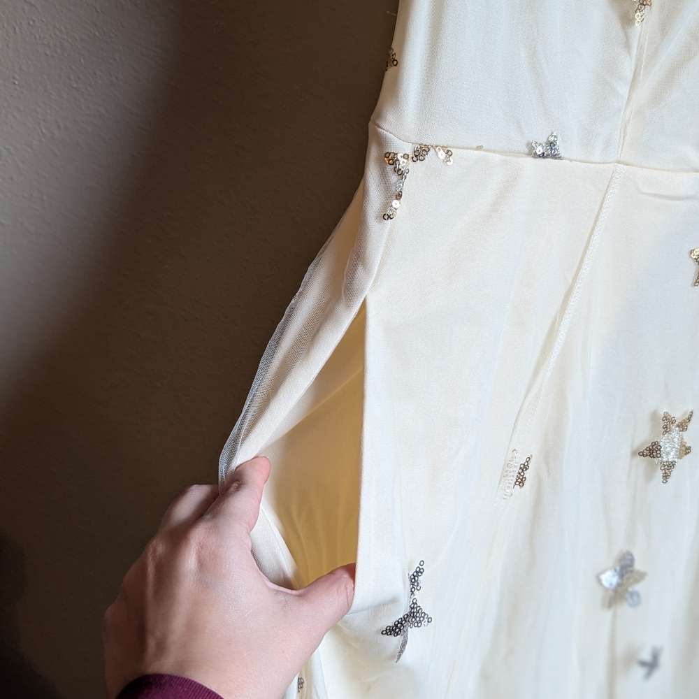 BloomChic Cream Dress with Silver Star Accents - Picture 3 of 5